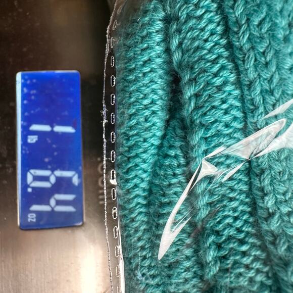 LL Bean Sweater Womens Large Teal Cable Knit Full Zip Cardigan Fisherman Cotton - Picture 13 of 14